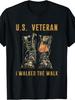 Men'S US I Walked The Walk T-Shirt - Black with Golden Combat Boots & Dog Tag Design, U.S. Army Insi