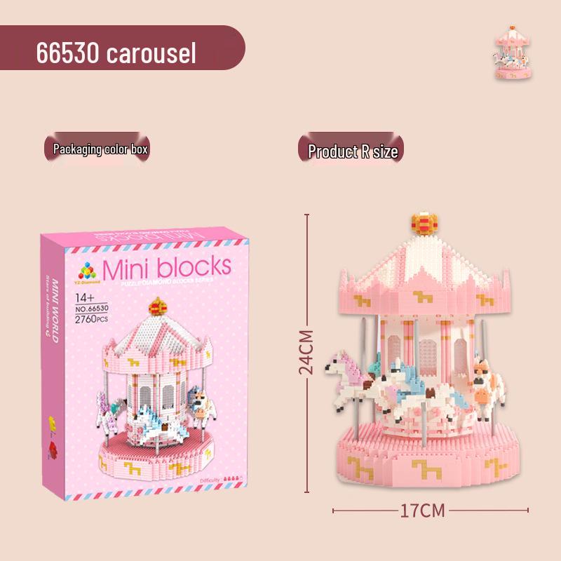 

Микро Бриллиант Мелкочастичный Карусель Сборные Блоки - Модель Игрушки Высокой Сложности для Детей