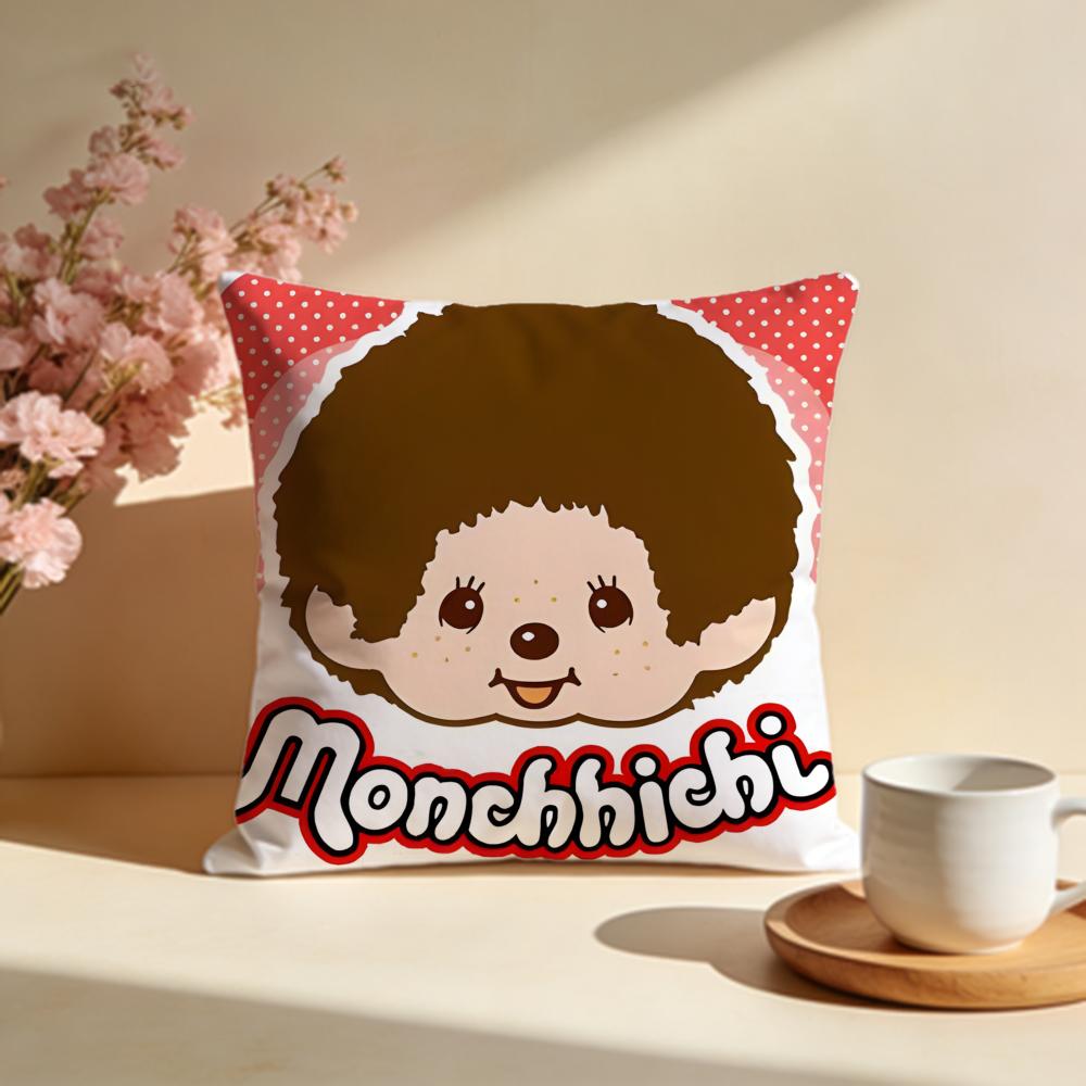Popular MMonchhichiable Cushion Cover Stylish Washable Pillow Cover Ideal for Couch Bedroom Car Decoration