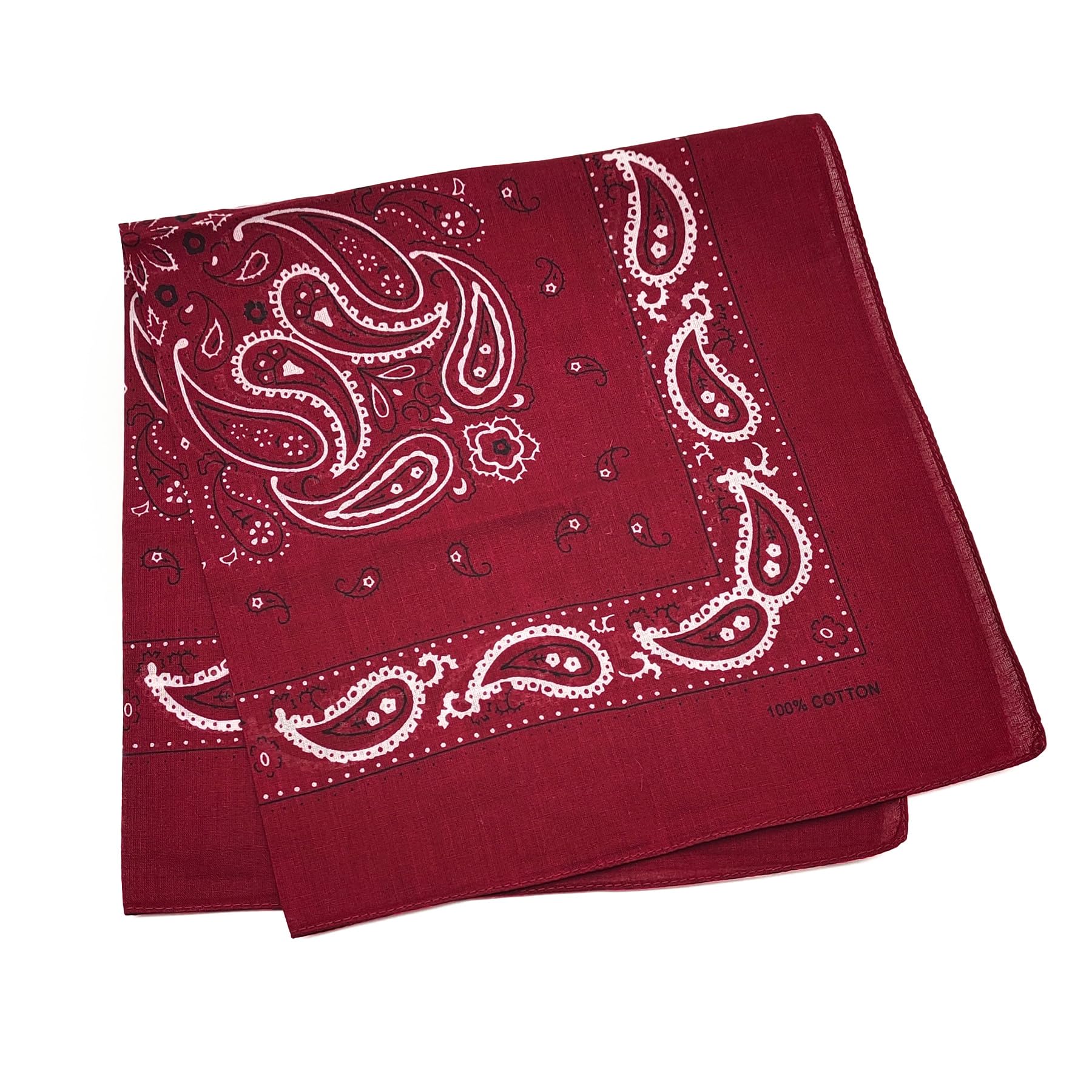 

Trifong Paisley Bandana Red Handkerchief Adults 100% Cotton 55cm x 55cm Wine Red вино красного