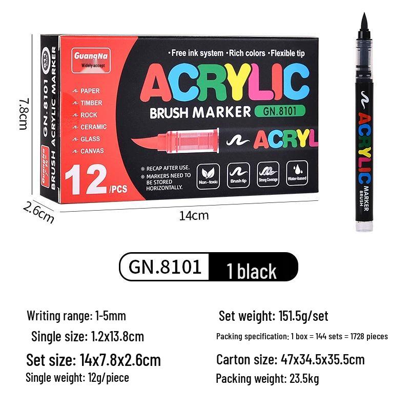 8101 Graffiti Acrylic Marker: Stackable, Odorless, Soft Tip for Students