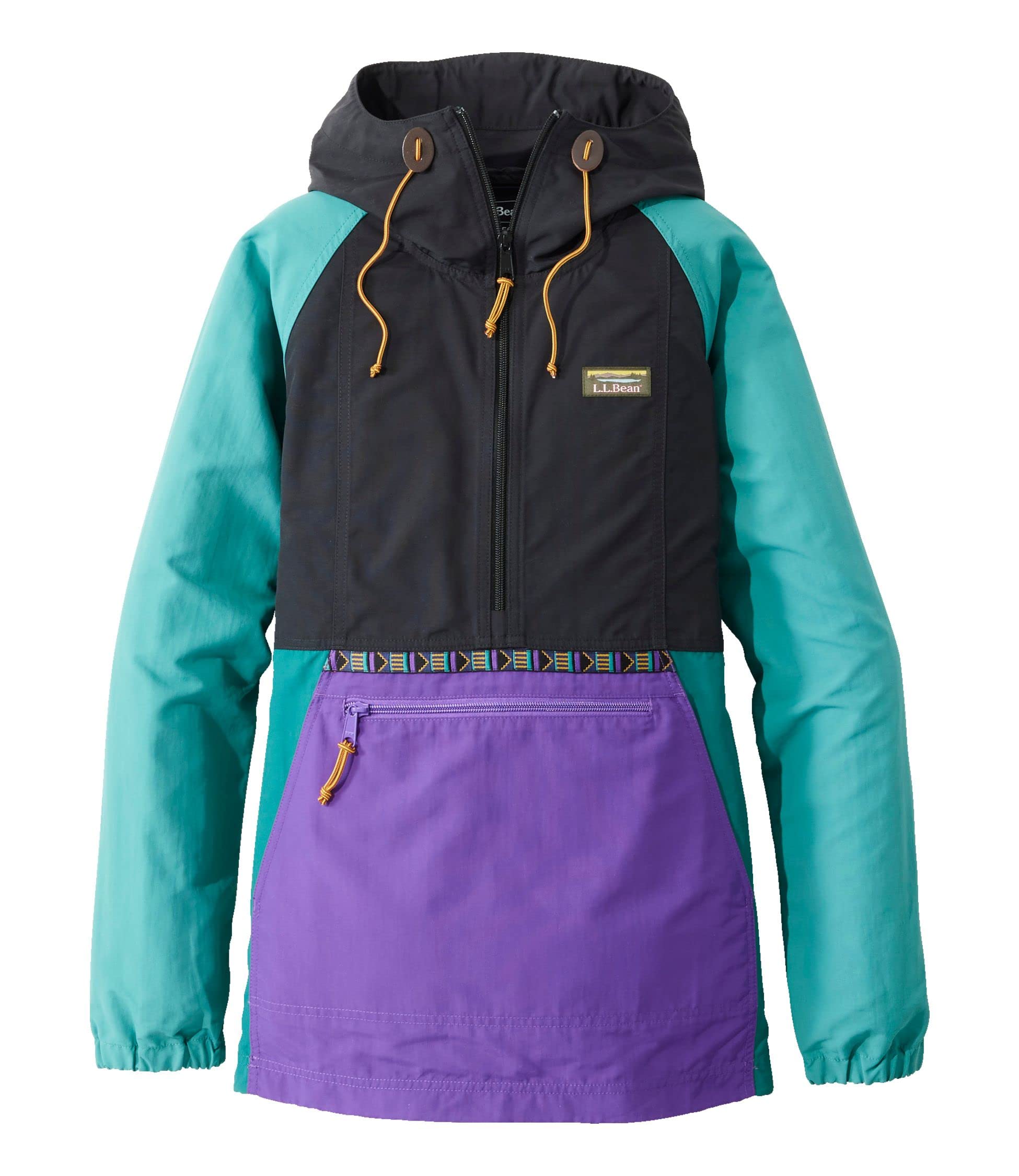 

LL Bean Mountain Classic Japan 1000135763 Women s Anorak, Multicolor, Fit, S, Black/Bright Purple, Black, чёрный