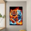 Lions And Tigers DIY Partial AB Full Round Drill Diamonds Dots Gem Art Kits for Adults Home Decor Diamond Dots Paintings 55x85cm