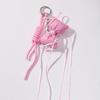 Miu Style Pink Leather Heart & Bow Keychain Charm