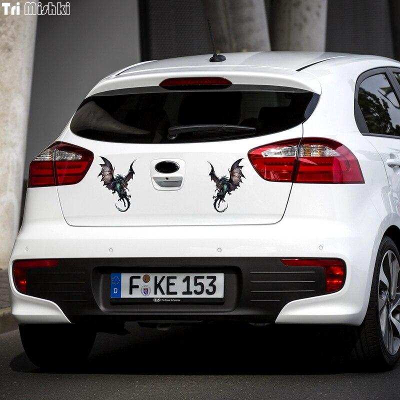 Tri Mishki WCS740 12 * 16,5 cm Pterosaur Awesome Dragon Autoaufkleber PVC Aufkleber Motorradzubehör Aufkleber auf Auto Laptop Wand
