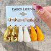 12pcs Bohemian Colorful Resin Earring Set For Women Vintage Water Drop Hoop Earrings Daily Wear Dating Party Jewelry Gifts 2025