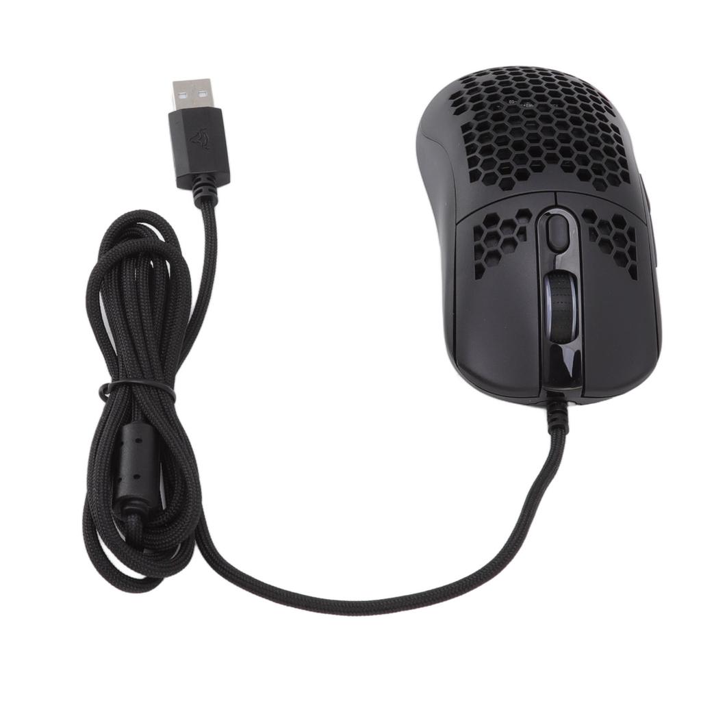 RGB Mouse Cellular Hollow Design Lightweight Wired Backlight 12000DPI 6 Level Regulable Type C Gaming Mouse for Tablets