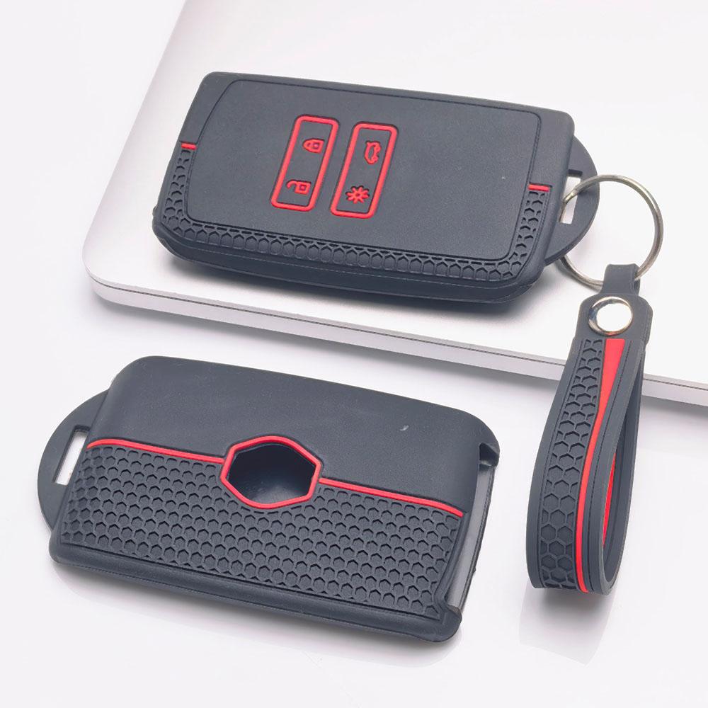 Key Fob Cover for Renault Koleos Kadjar Megane Talisman Captur Espace Clio Scenic with Keychain Anti-Scratch Guard Shockproof Protection