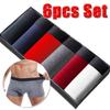 Set de 6 bucăți de lenjerie de corp pentru bărbați, boxeri, chiloți pentru bărbați, boxeri, respirabili, chiloți solidi, pantaloni scurți confortabili Calzoncillo Hombre
