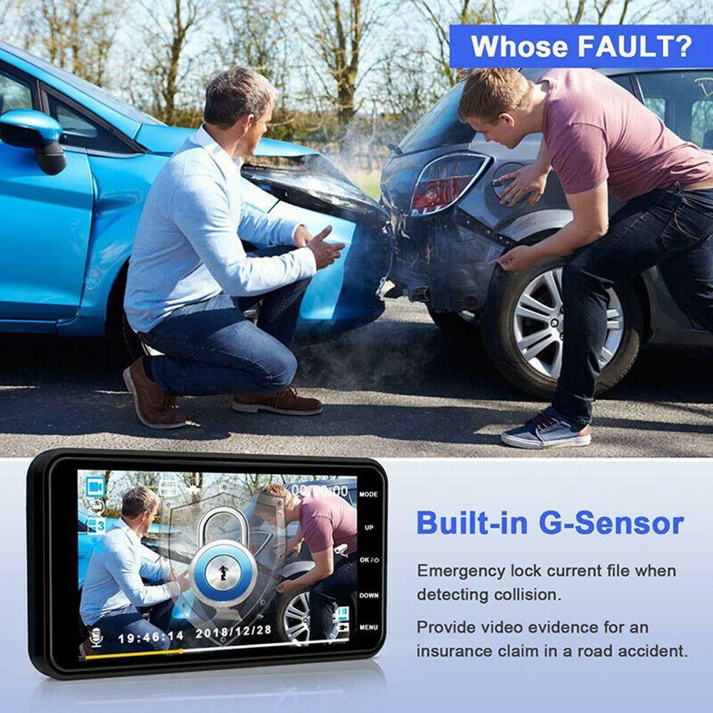 4 2.5D 1080P Dual Lens Car DVR Video Recorder Dash Cam Smart G-Sensor Rear Camera 170 Degree Wide Angle Ultra Utor28 HD Resolution