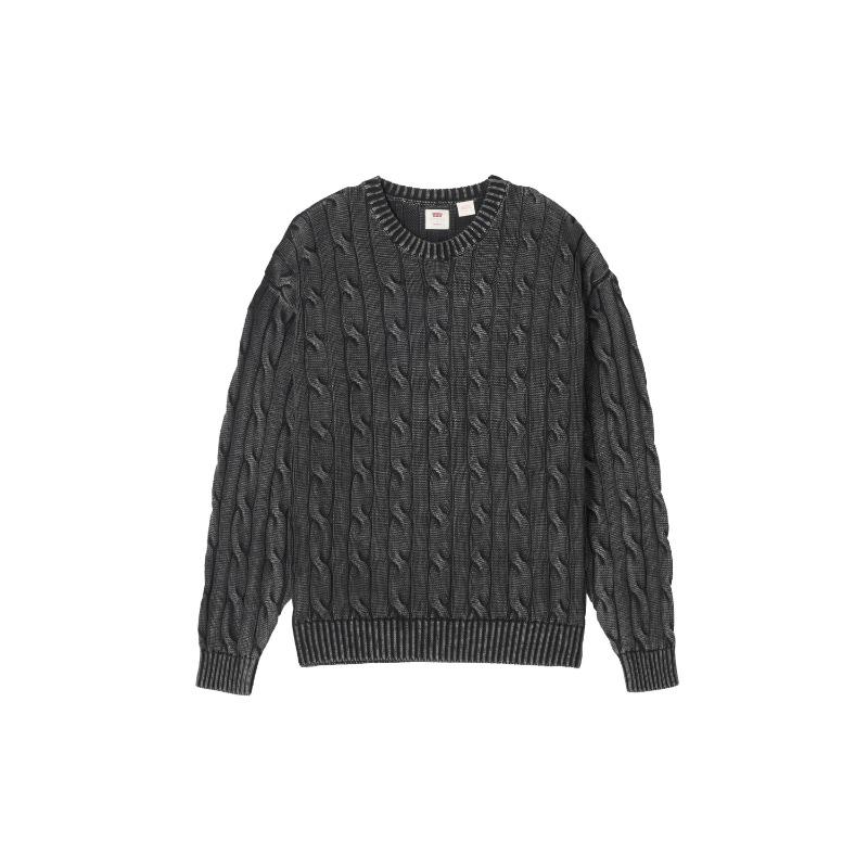 Levis 3D Gedrehter Blume Bequem Hautfreundlich Einfach Einfarbige Vielseitig Fauler Stil Strickpullover Unisex Pullover 0058W-0002