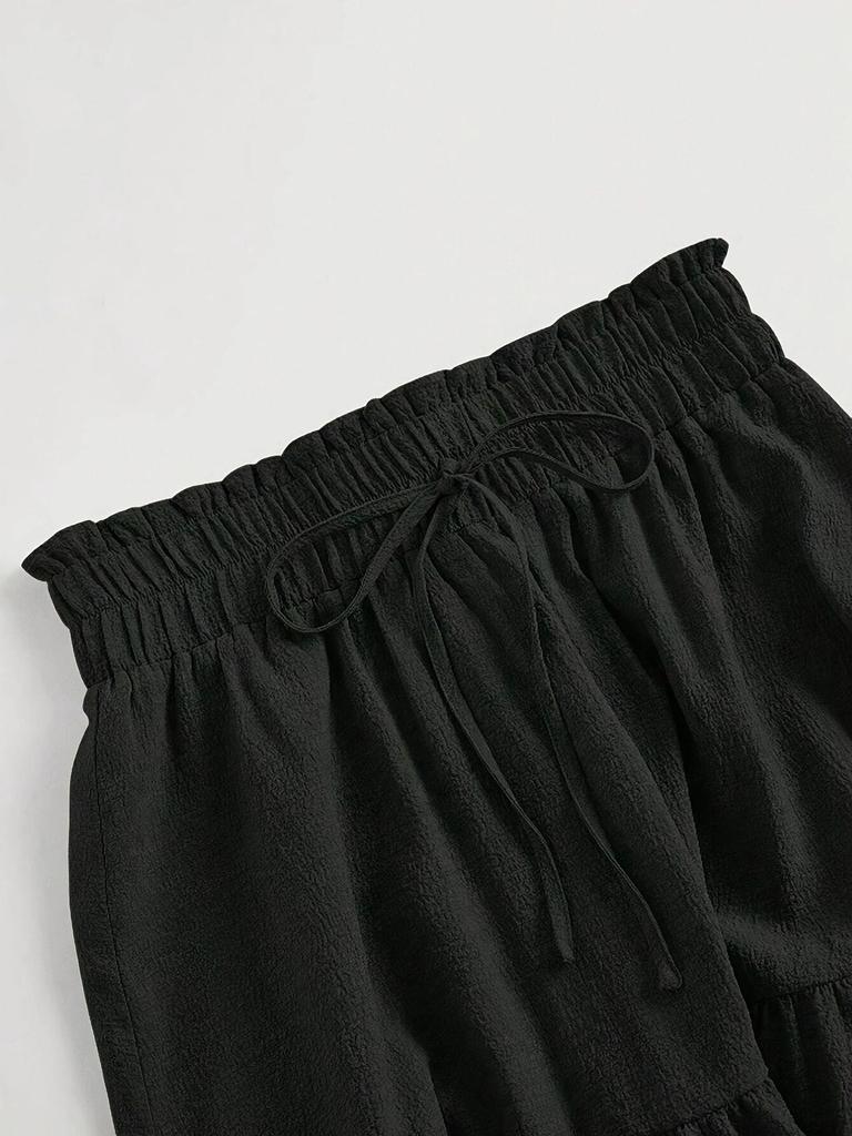 European Fashion Knot Waist Pleated Skirt
