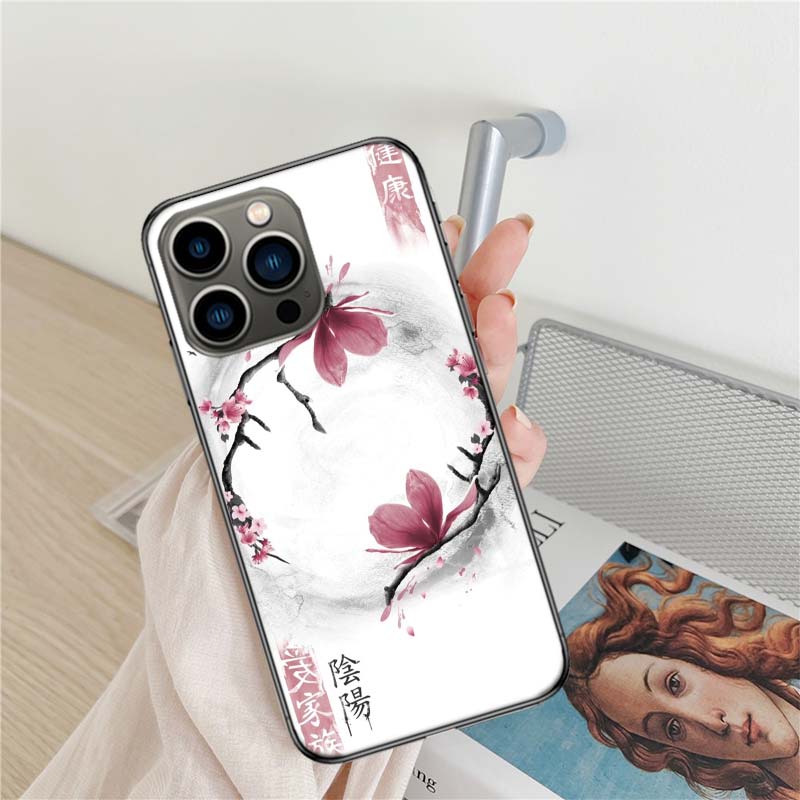 Cherry Blossom Tree Phone Case For Iphone 17 Air 16 15 Pro Max 14 Plus 16E Coque 13 Pro 12 Mini 11 Clear Cover Silicone Cute She