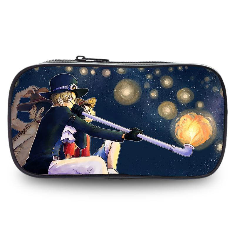 One Piece Wano Arc Pencil Case: Zoro & Luffy Design Storage Box