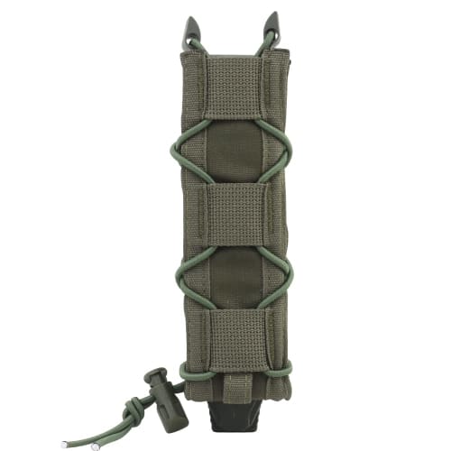 

PHOENIX IKKI 9mm Handgun/Pistol Compatible Open-Top Molle Magazine Pouch for Tactical Airsoft, Airsoft, and More - Green, Long Type