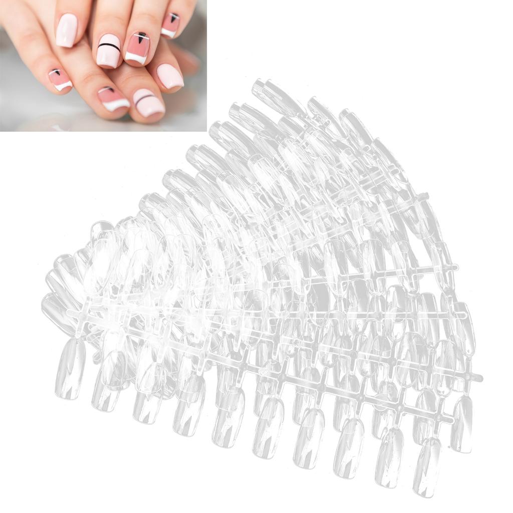 200pcs False Nail Tips Transparent Nail Art Color Style Display Tips Nail Art Supplies