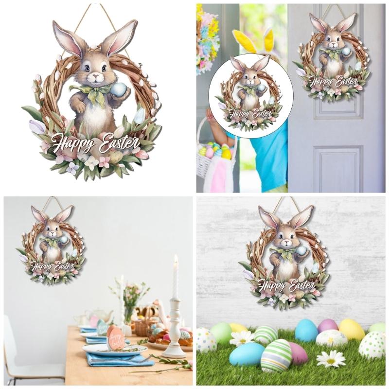 Oster-Türdekoration Osterhase Hängendes Ornament für Zuhause Frohe Ostern Türhänger Anhänger Osterdekoration