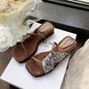 thick-soled half-slippers women's niche slippers 2025 summer new one-word with open-toe non-slip casual cool slippers