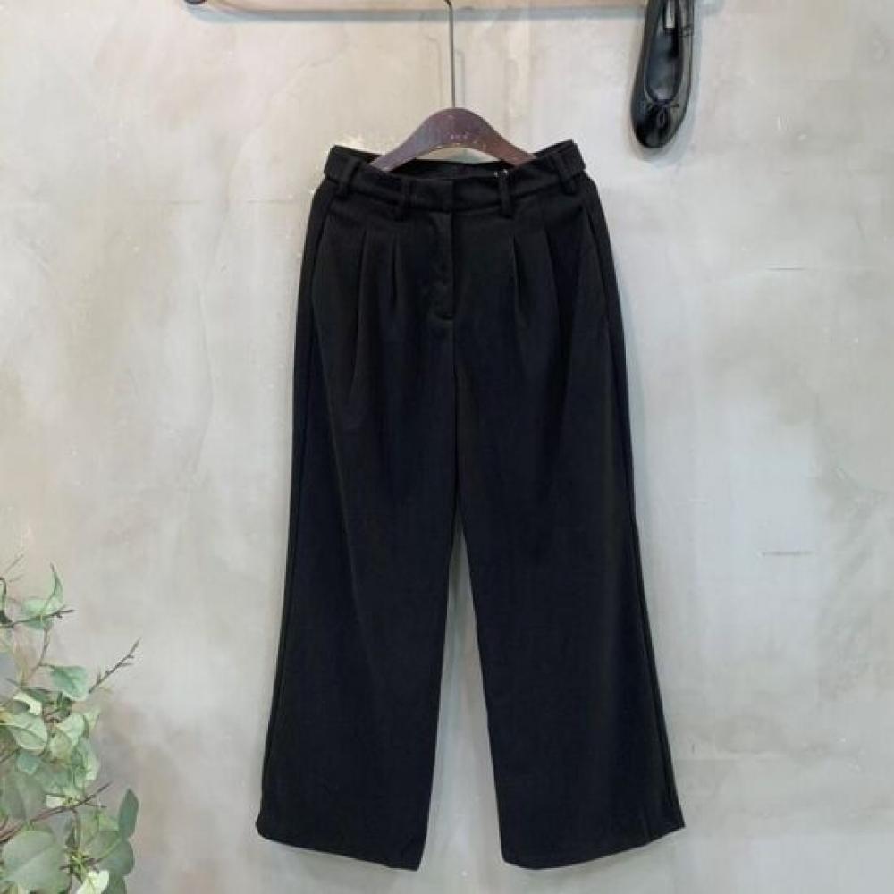 C S In The Room Ykk Zipper bruShed Wool Button tuCk Wide SlaCk 3Color