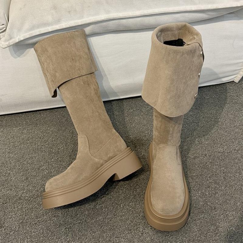 Autumn and winter new long tube flanged thin boots fashionable western women's boots small knee knight boots