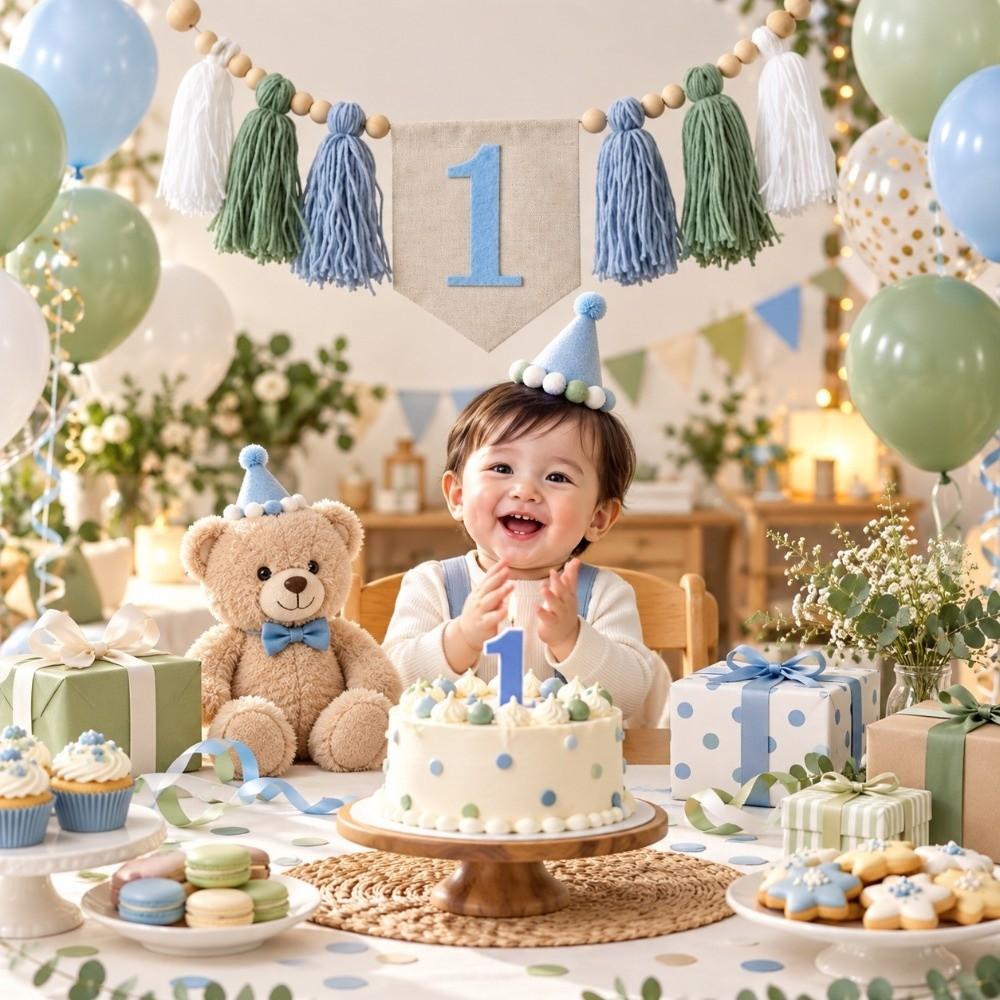 First Birthday Theme First Birthday Banner Boho-Style High Chair Banner For First Birthday