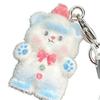 Bag Pendant Lightweight Mini Bear Charm Keychain with Soft Flocking Texture Lanyard Phone Bag Gift Accessory