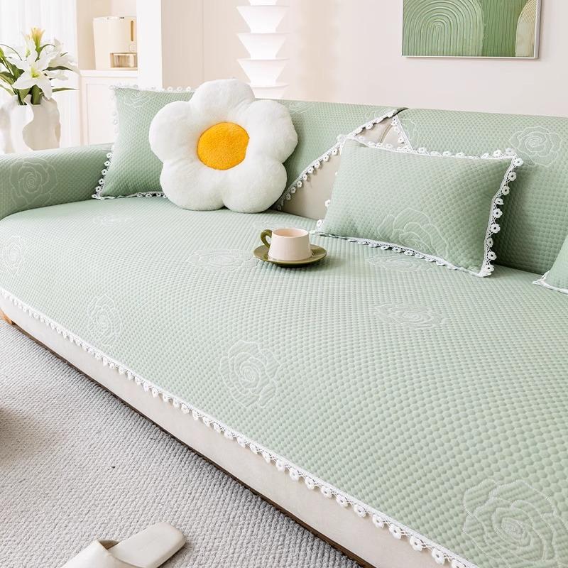 Cooling Doudou Ice Silk Sofa Cushion Summer Mat Seat Cushion Non-slip Sofa Cover 2025 Cover Cloth Towel