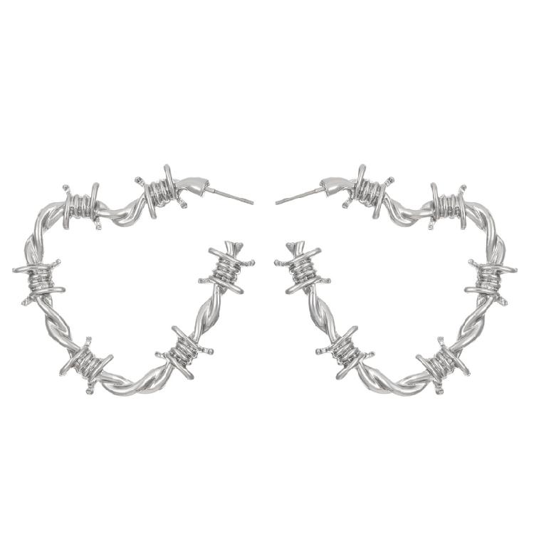 

Fashionable Love Knot Thorn Earrings Edgy Korean Designs Alloy Studs Earrings For Girls белый