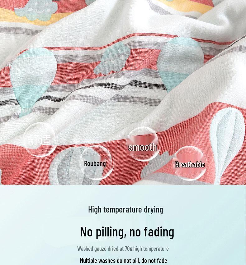 Class A 100% Cotton Six-Layer Gauze Blanket for Children - Lightweight Air Conditioning Quilt, Available In Single/Double Sizes for Summer