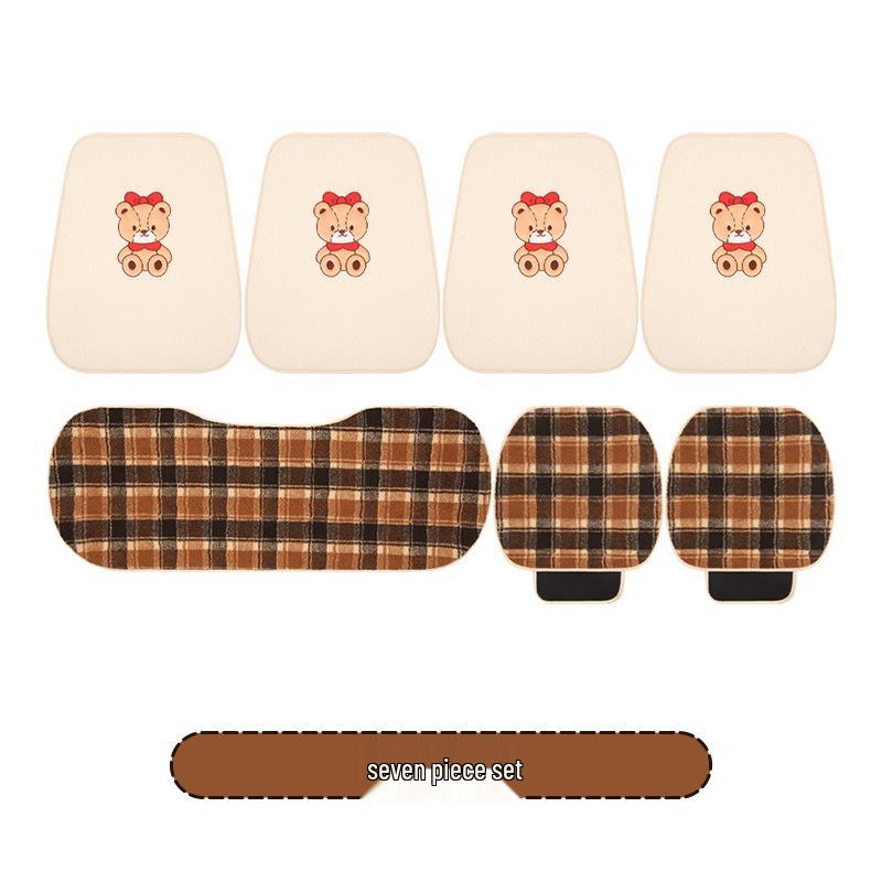 Winter Little Bear Plush Car Seat Cushion for Ford Escape, Mondeo, Focus, Escort