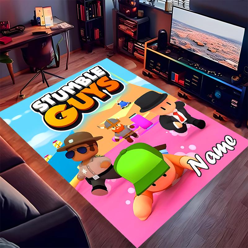 Custom personalization Stumble Guys Print Area Rug - Soft, Washable Non-Slip Indoor Mat,Living Room,Home&Office Decorative Rug