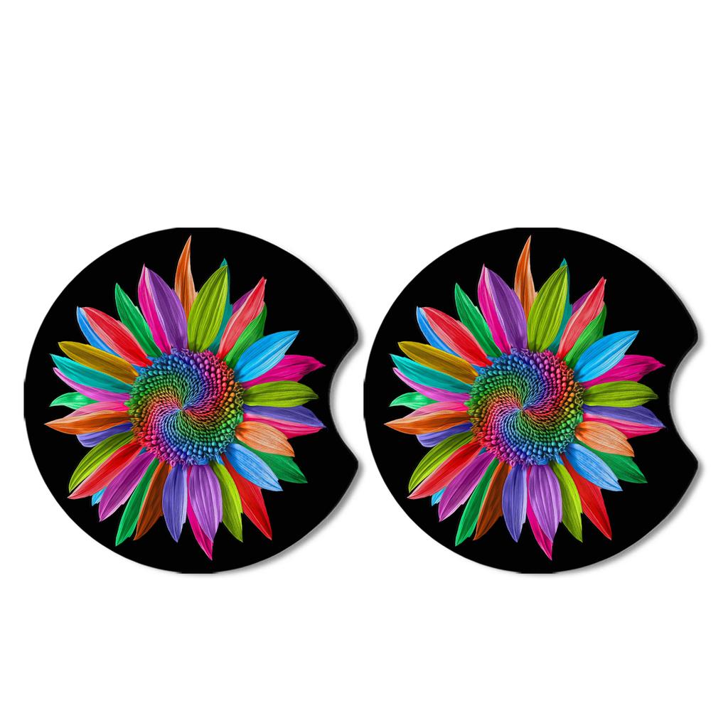 2pcs Stylish Car Absorbent Coasters Durable Non-slip Cup Holder Coasters Add Fashion to Your Car Interior