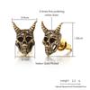 Gothic Punk Skull Stud Earrings For Men Women Nordic Retro Demon Satan Ram Skeleton Retro Viking Earrings Jewelry Gifts OHE186
