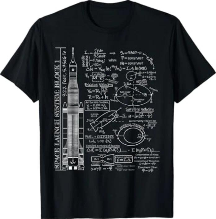 Space Launch Artemis Sls Rocket Science Equations Tshirt S