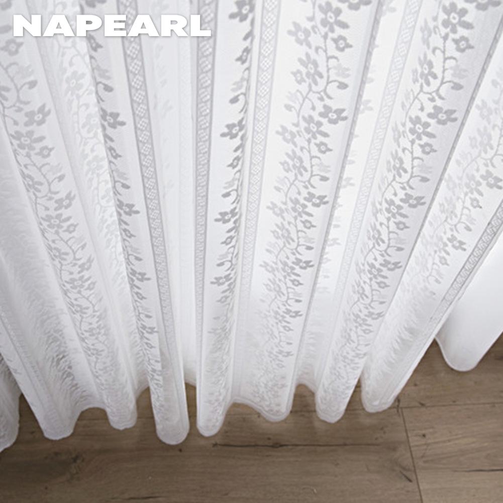 1PC NAPEARL 10-20% Light Blocking French Lace Warp Knitted Sheer Curtain for Living Room Bedroom Balcony Home Decor