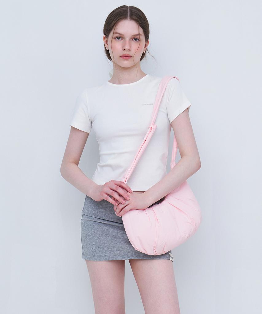 Citybreeze Circle Logo Padded Hobo Bag_Pink