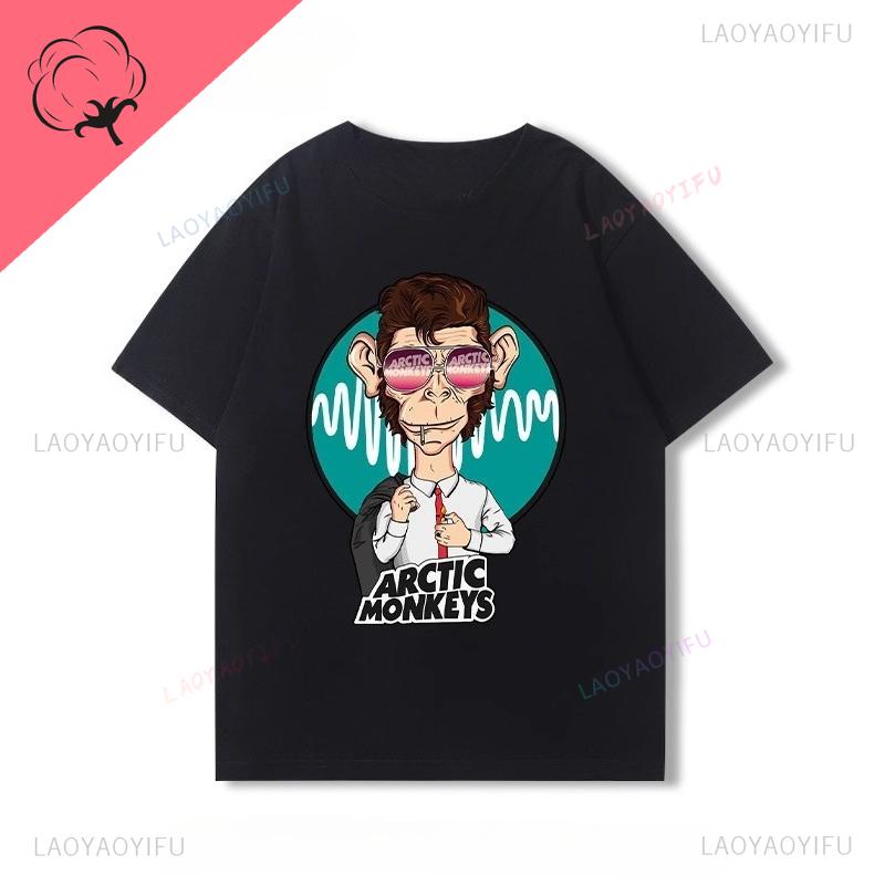 Arctic Monkeys T-Shirt Doppelseitiger Druck Shirt Rundhalsausschnitt Lässig Streetwear Allmatch Alternative Rock Goth Y2k Kleidung