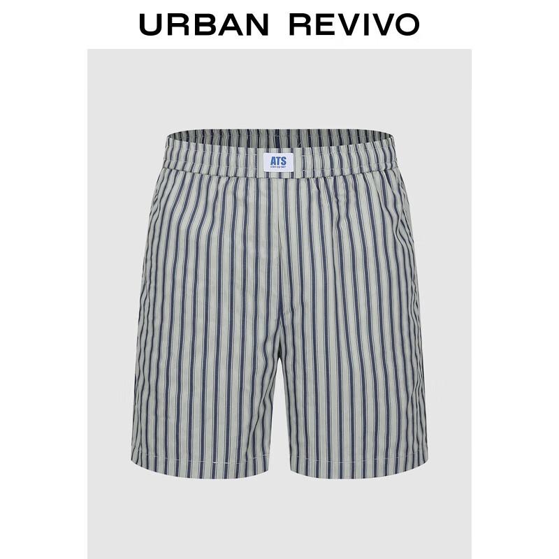 UR Men s Vertical Stripe Elastic Waist Casual Shorts 31