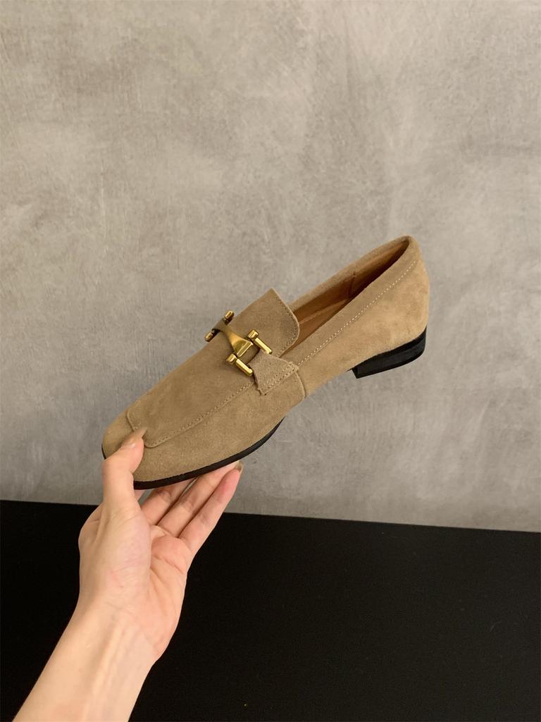 Slip on Loafers for Women Elegant French Flats Shoes Leather Daily Maternity Driving Shoes Autumn New Thomas Shoes Zapatos Mujer