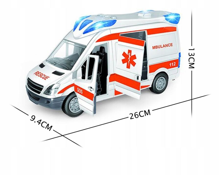 Spielzeug Krankenwagen mit Geräuschen und Lichtern Trage + Batterien