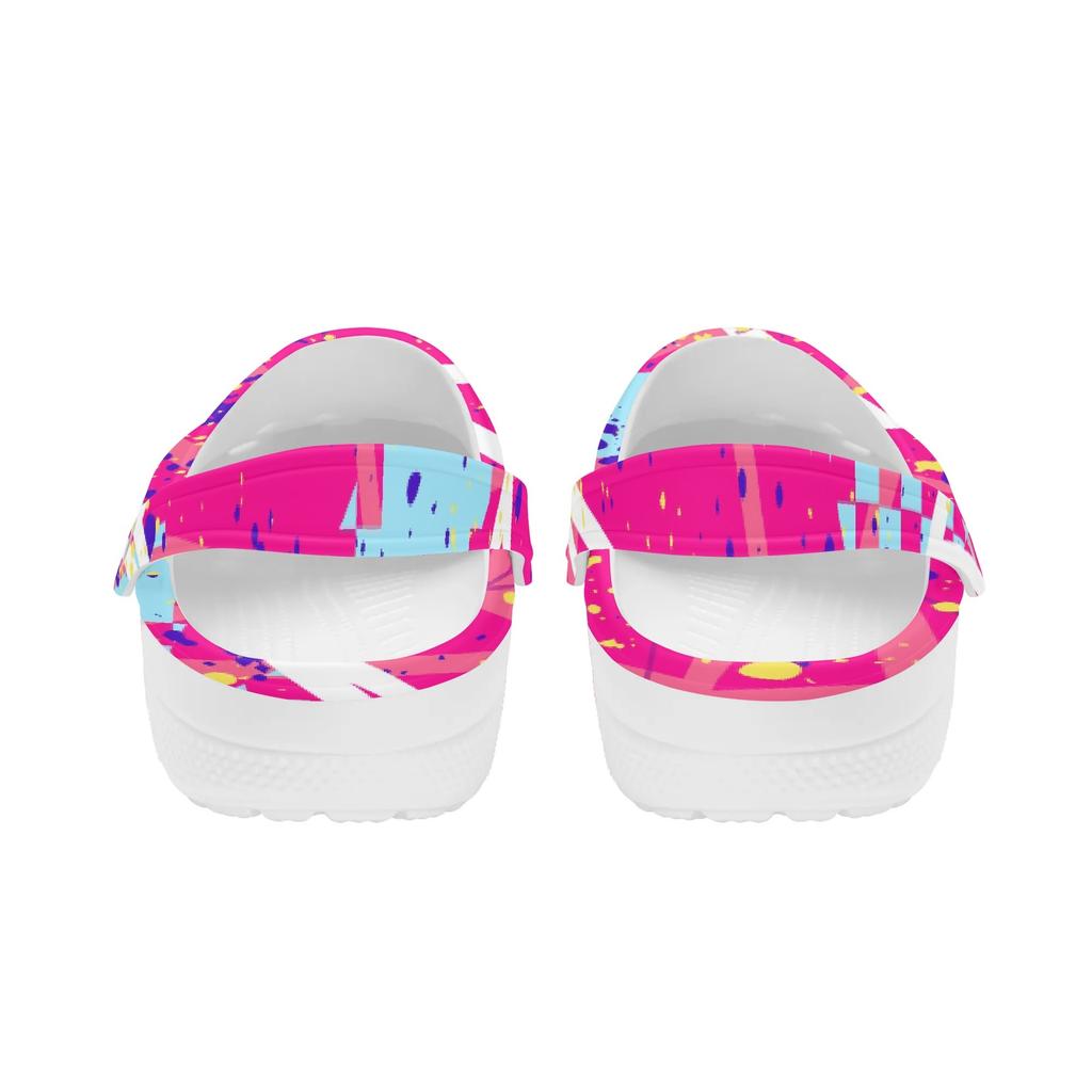 Women Men Printed EVA Garden Shoes Lightweight Breathable Slip On Clogs Beach Pool Bathroom Home Casual Slippers Outdoor Use