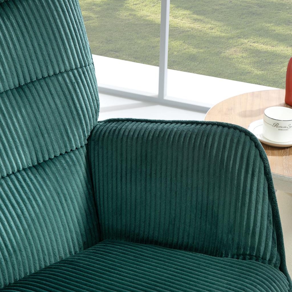 Rocking Chair, Beech Wood Rockers, Thick Padding, Dark Green, Up to 120 kg