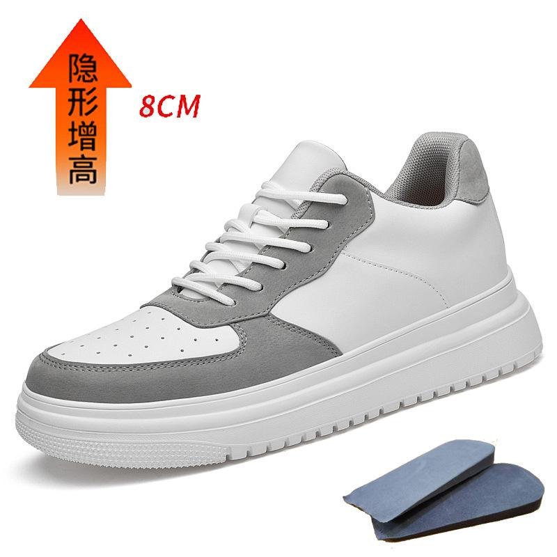Summer Breathable Invisible Inner Height Increase 6, 8 Men's Shoes Spring Soft Baseplate Shoes Men's Casual Youth Little White Light Shoes