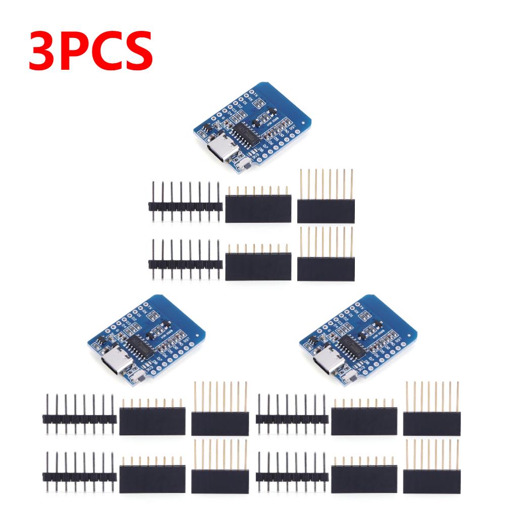 10-1PC D1 Mini TYPE-C/Micro USB ESP8266 ESP-12F CH340G V2 Module WiFi D1 Mini Development Board 3.3V With Pin For Arduino