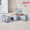 4 pz Scatola portaoggetti in legno mediterraneo Organizzatore per gioielli Piccola scatola in legno dall'Oceano per esposizioni a tema spiaggia Decorazione per la casa