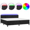 Exclusive House - Bed Slatted Base with LED Mattress Black 200x200cm Velvet