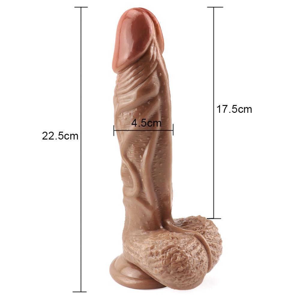RUNYU Dildo With Suction Cup Fake Brown Penis Sex Toy For Women