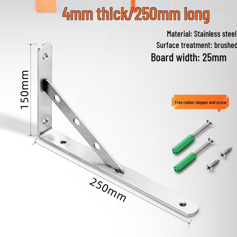 Sturdy Stainless Steel Triangle Wall-Mount Shelf Bracket