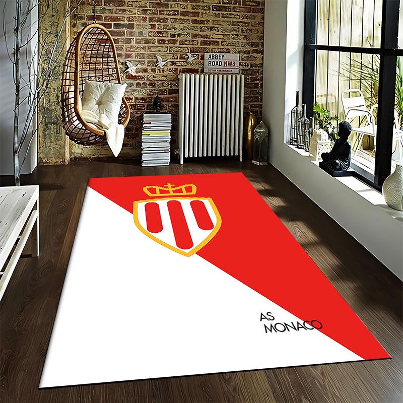 Red and White Shield Carpet Design suitable as a non-slip mat for the living room or bedroom sofa
