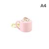 Sundae Ice Cream Mug Keycap Clicker Keychain 3D Printed Cute Fidget Toy Small Christmas Gift for Kids Teens